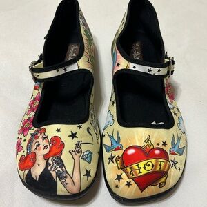 Hot Chocolate Designs Chocolaticas Mary Jane Tattoo Print Shoes - Size 9 (39)